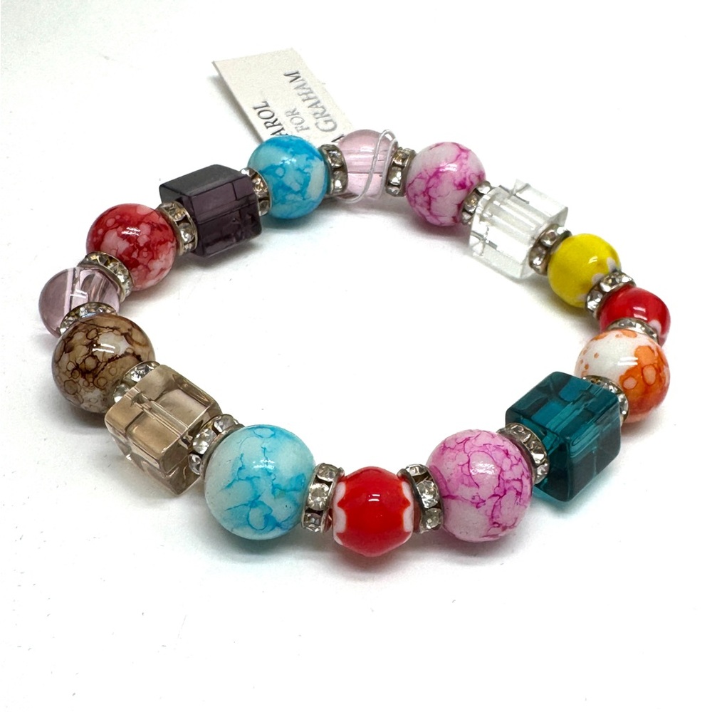 Carol for Eva Graham Multicolor Beaded Stretch Bracelet - Picture 2 of 9